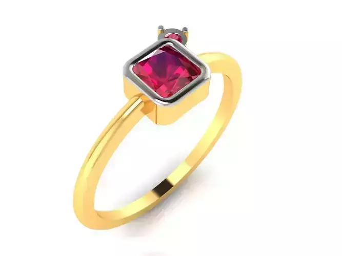 Women ruby solitaire ring 3dm render detail 