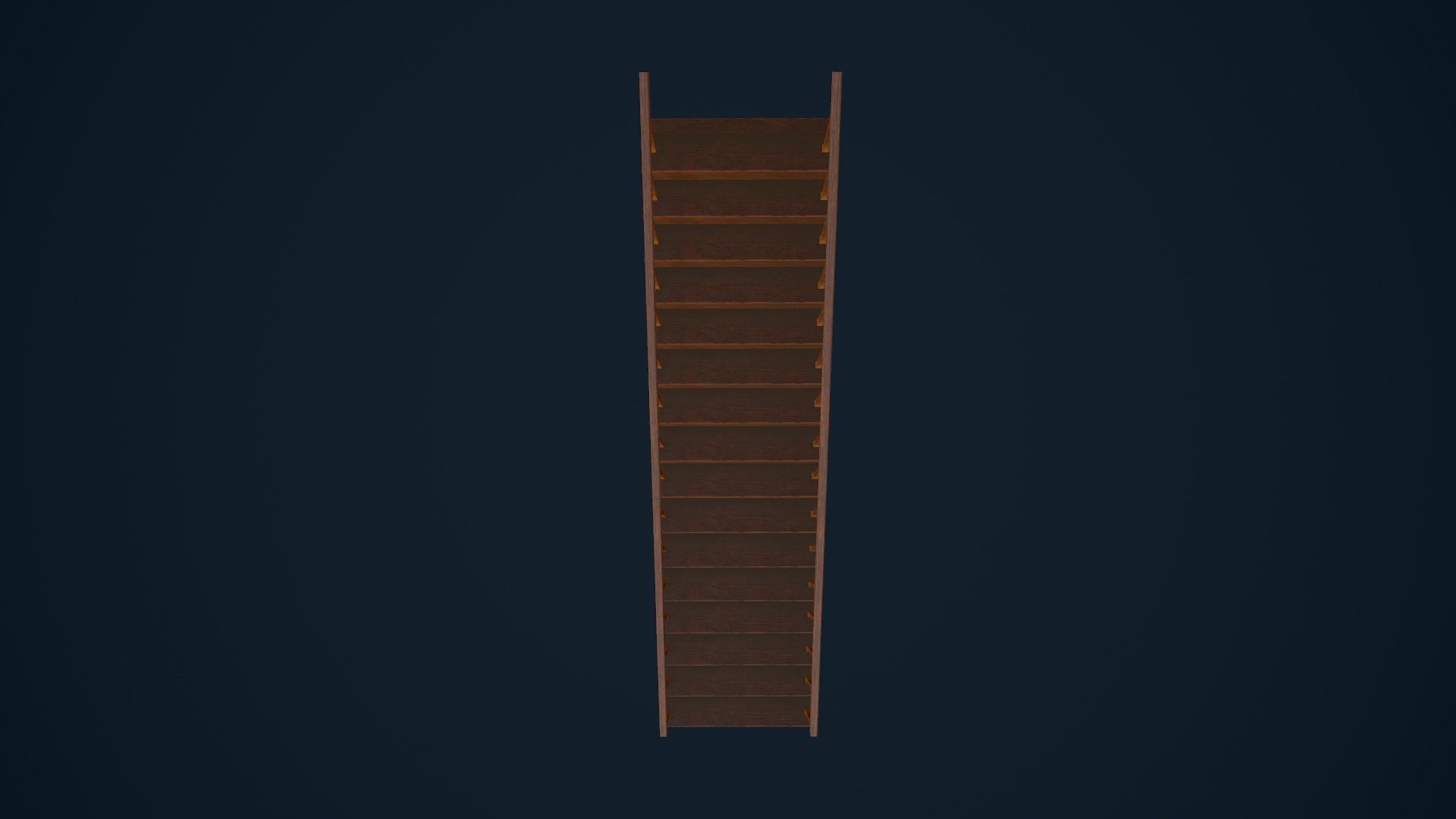 Wooden Stairs Low-poly 3D model_7