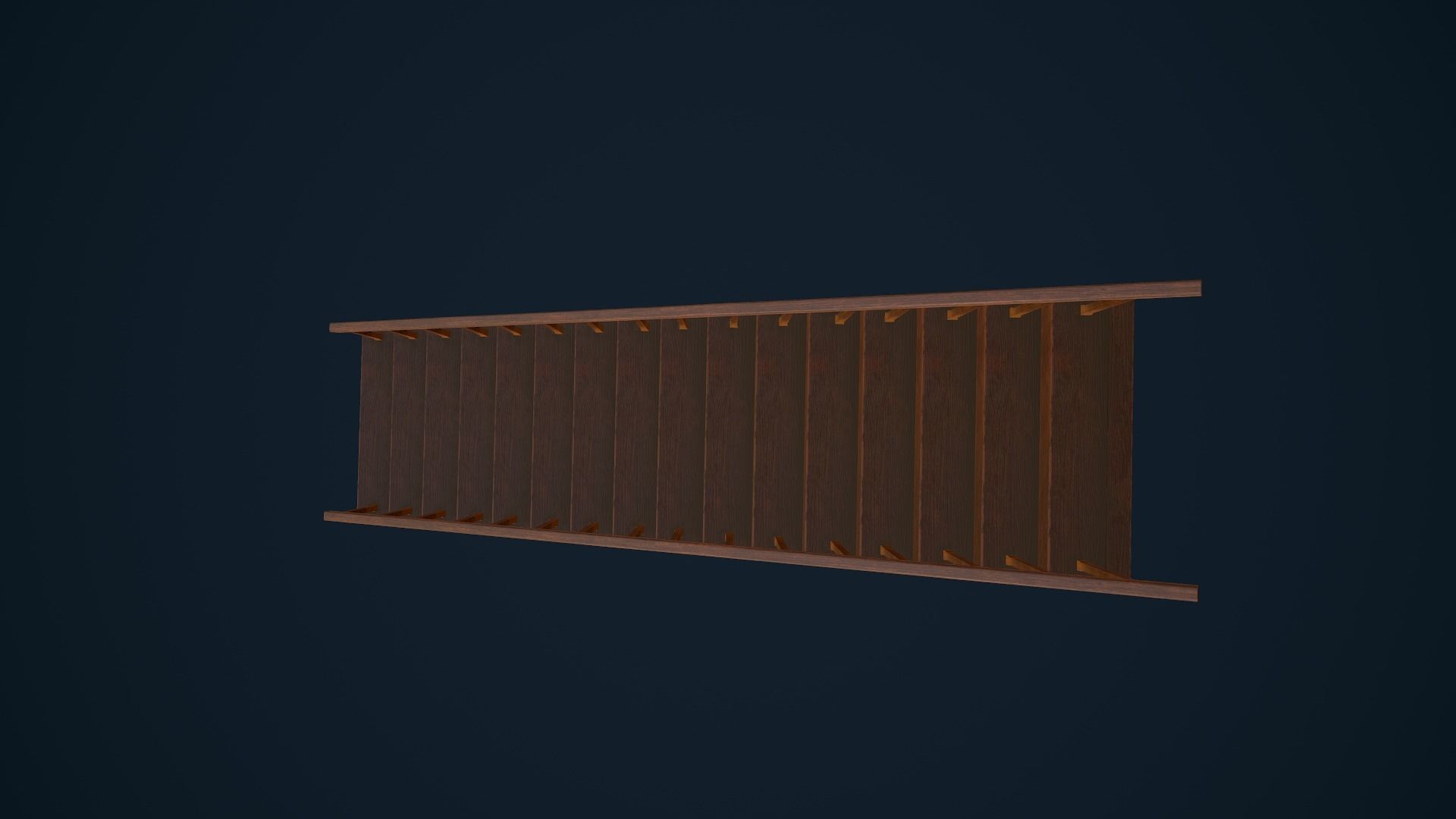 Wooden Stairs Low-poly 3D model_10