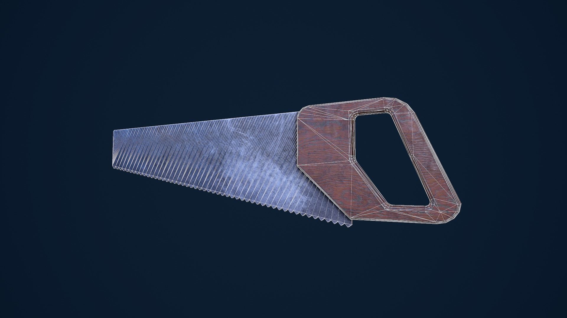 Wood Saw Low-poly 3D model_12