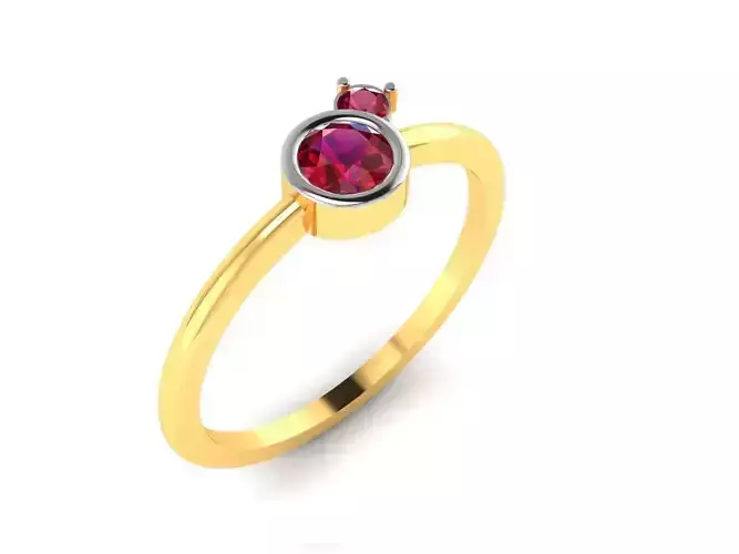 Women ruby solitaire ring 3dm render detail 