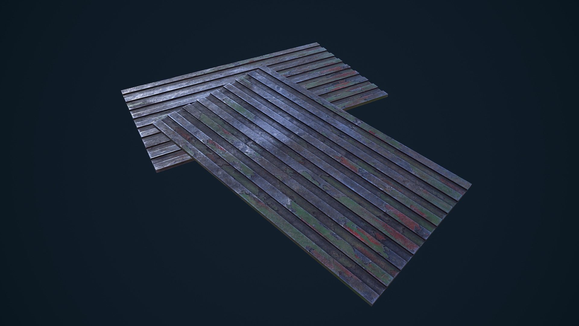 Metal Plate Low-poly 3D model_10