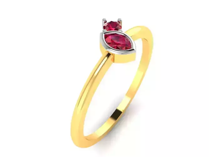 Women ruby solitaire ring 3dm render detail 