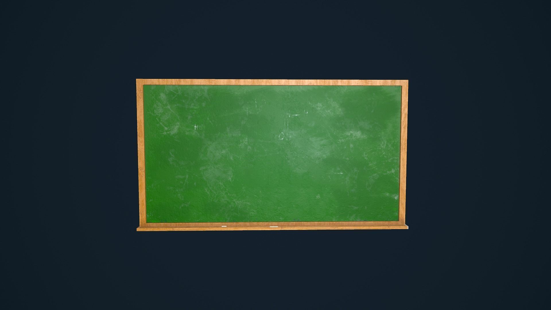 ChalkBoard blackboard Low-poly 3D model_2