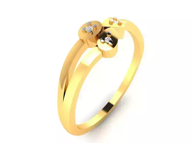 Women Band Ring 3dm render detail