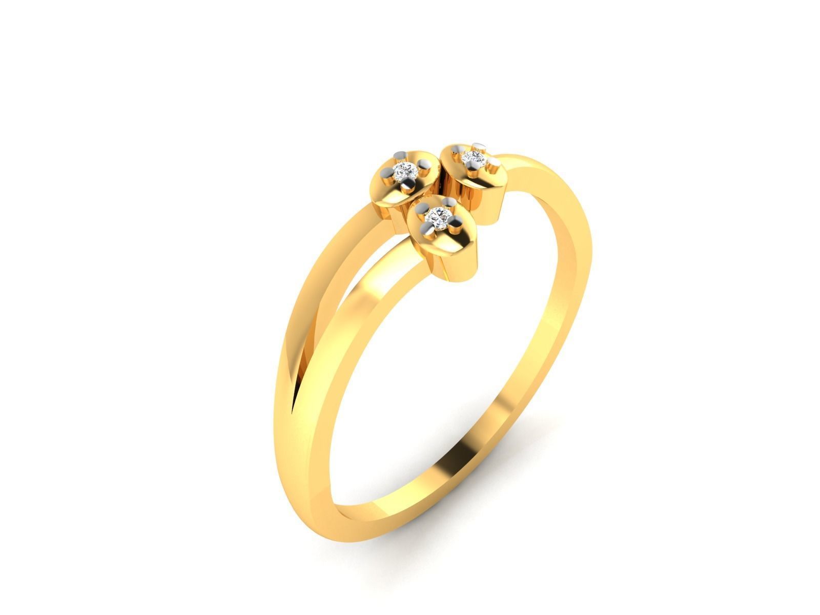 Women Diamond Band Ring 3dm render detail 3D print model_4