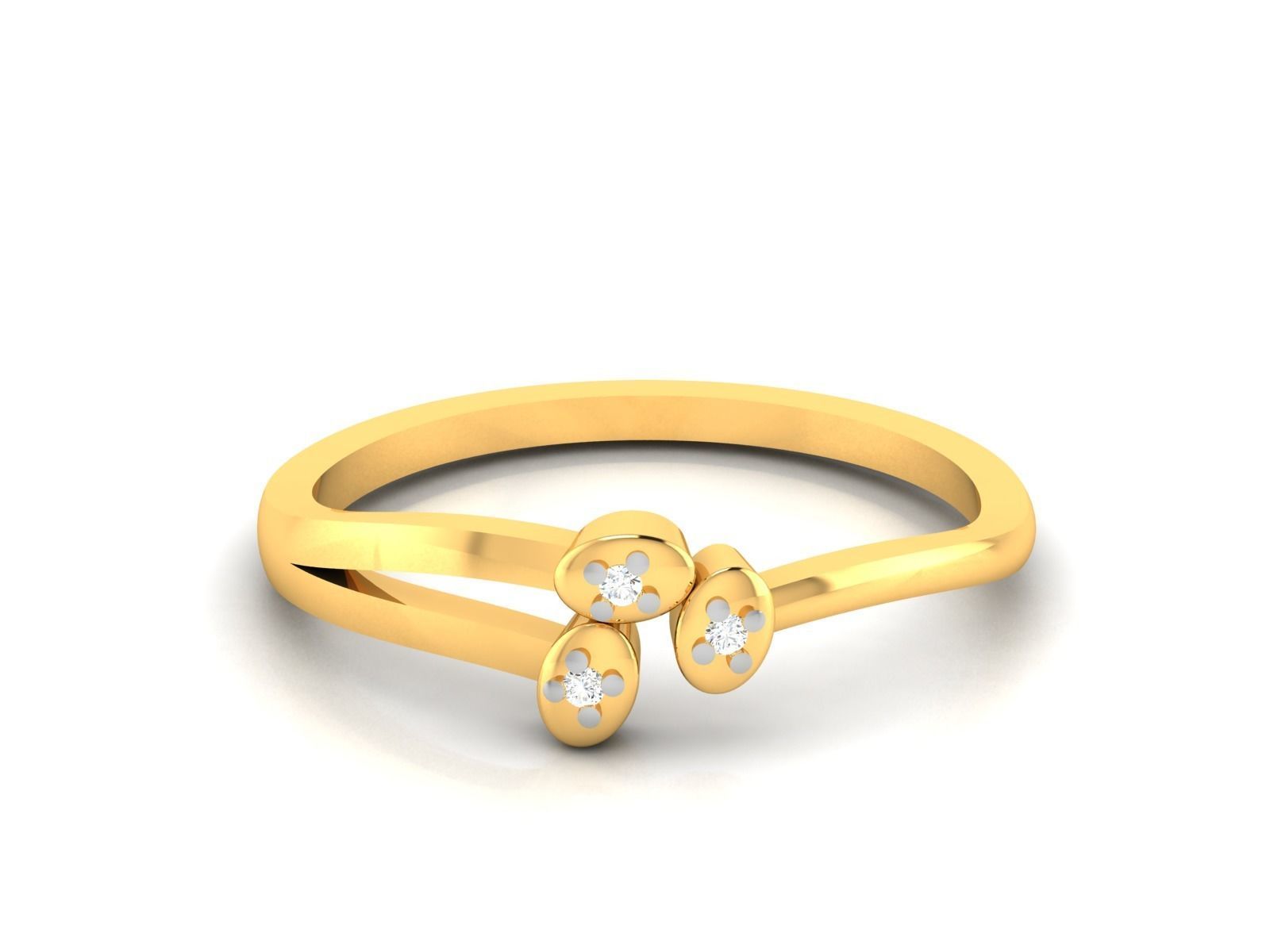 Women Diamond Band Ring 3dm render detail 3D print model_7