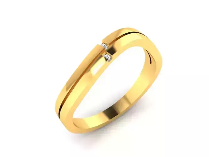 Women Diamond Band Ring 3dm render detail