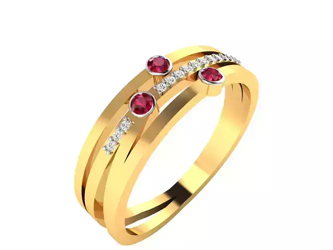 Women Band Ring 3dm render detail