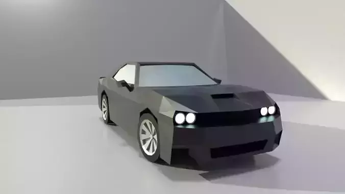 Dodge challenger low poly 3D model Low-poly 3D model