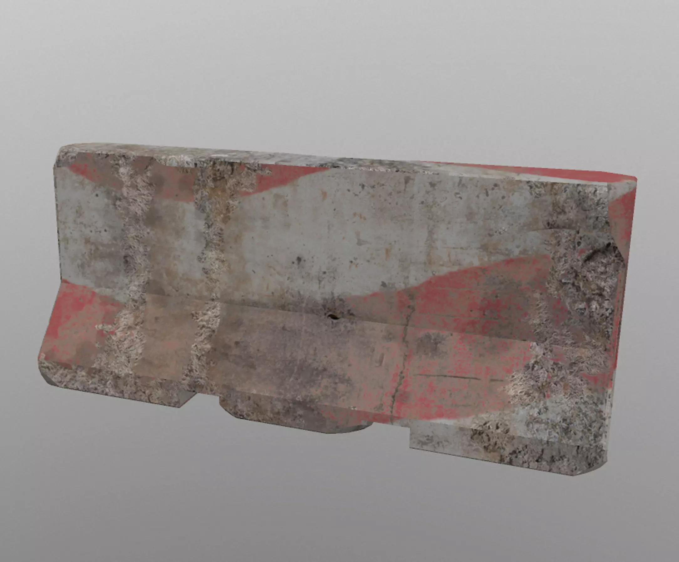 Concrete barriers 2m Low-poly 3D model_0