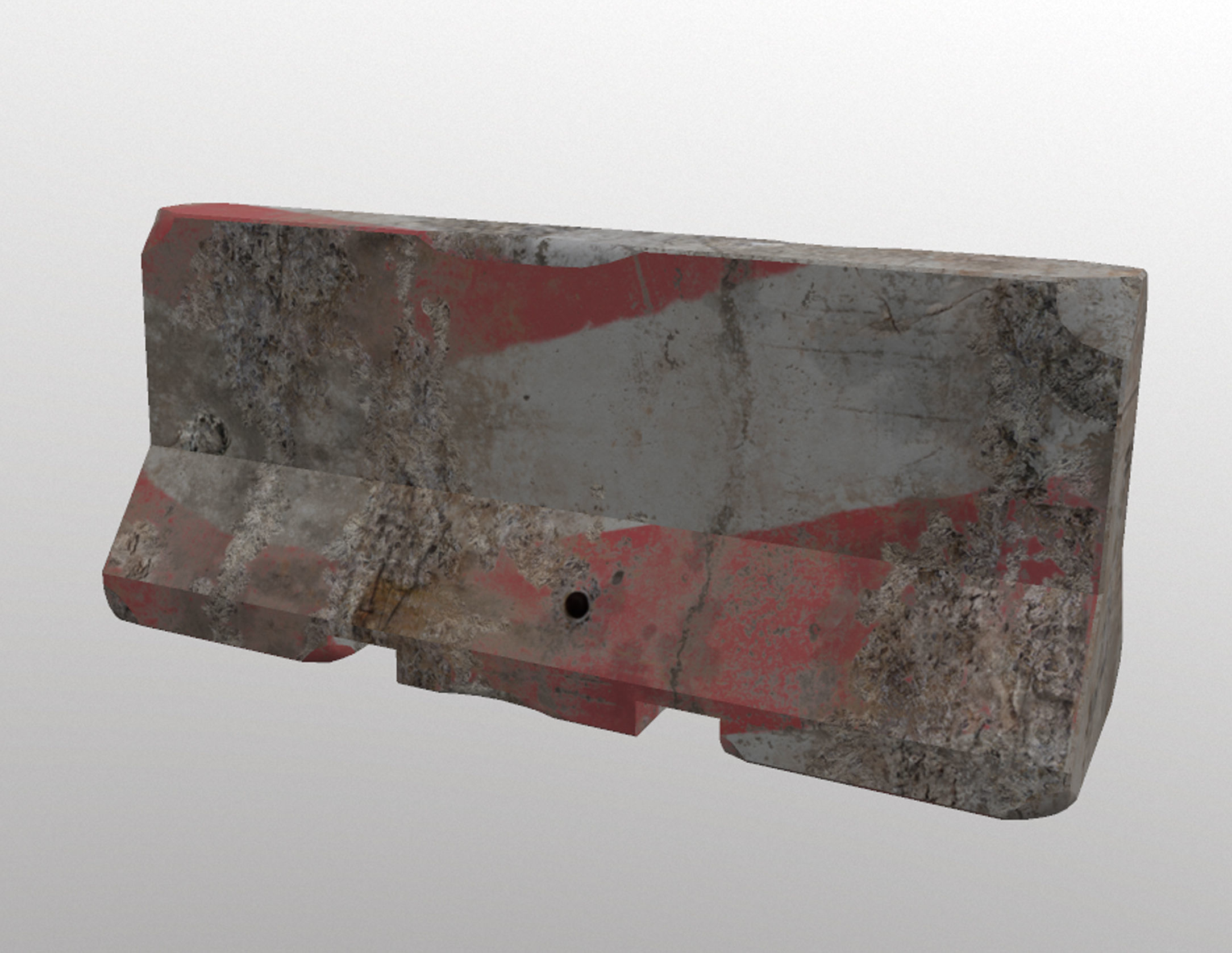 Concrete barriers 2m Low-poly 3D model_1