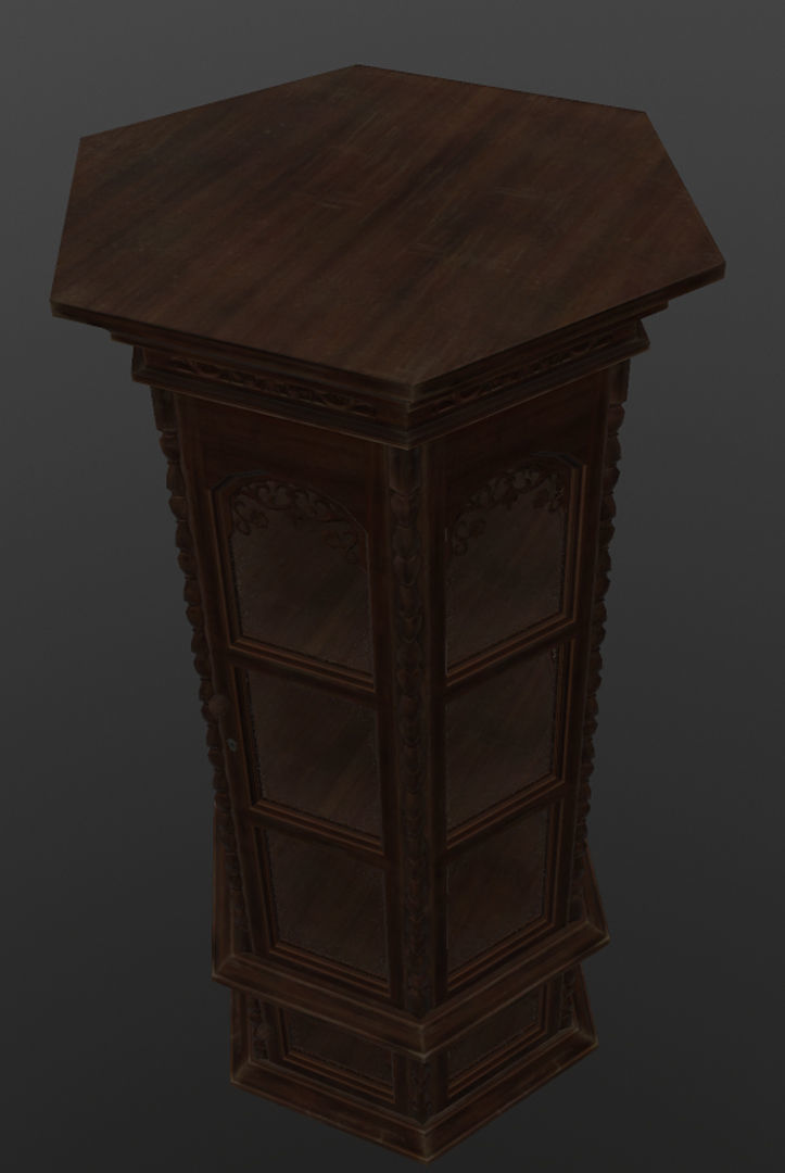 Cupboard wood Low-poly 3D model_1
