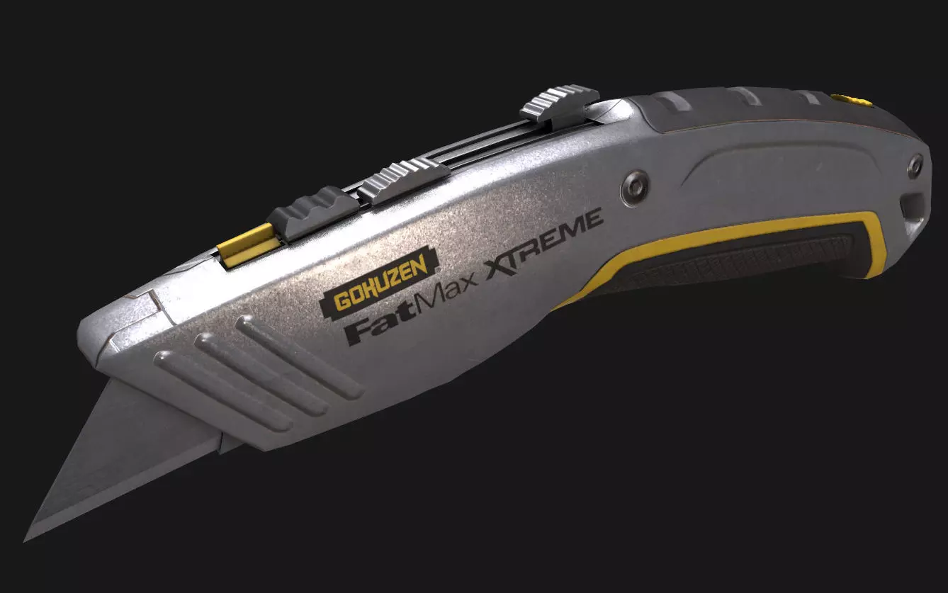 Cutter pocket knife Low-poly 3D model_0