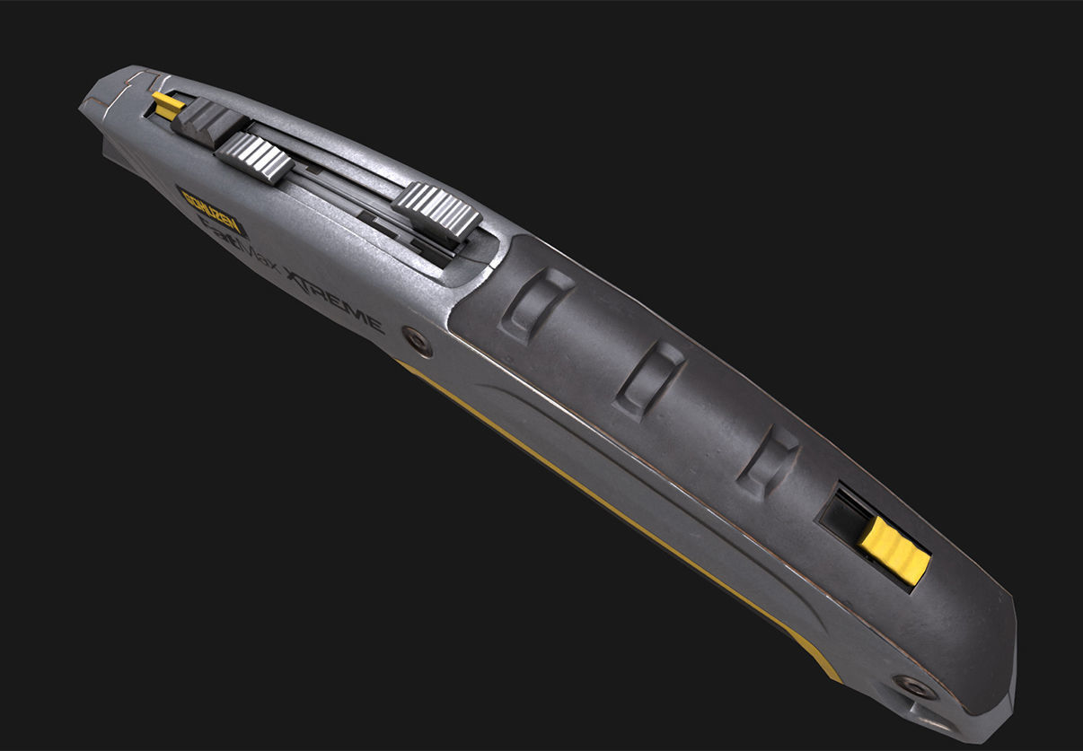 Cutter pocket knife Low-poly 3D model_1