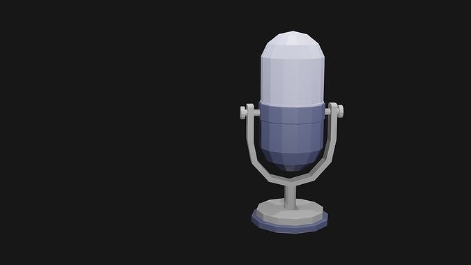 Low poly microphone 4 Low-poly 3D model