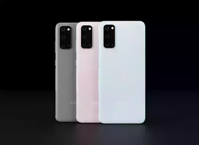 Samsung Galaxy S20 In All Official Colors Low-poly 3D model