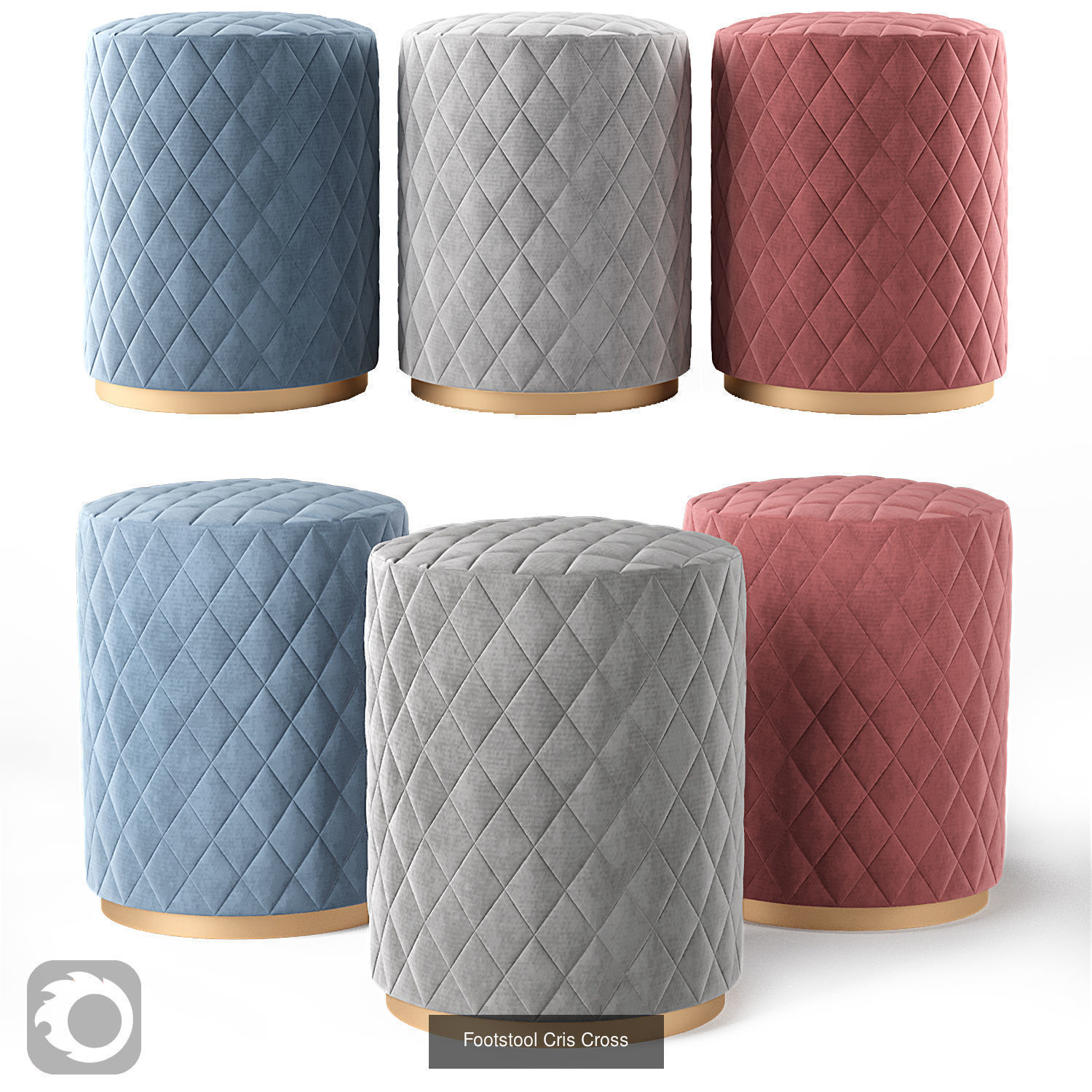  ottoman pouf 3D Model Collection_2