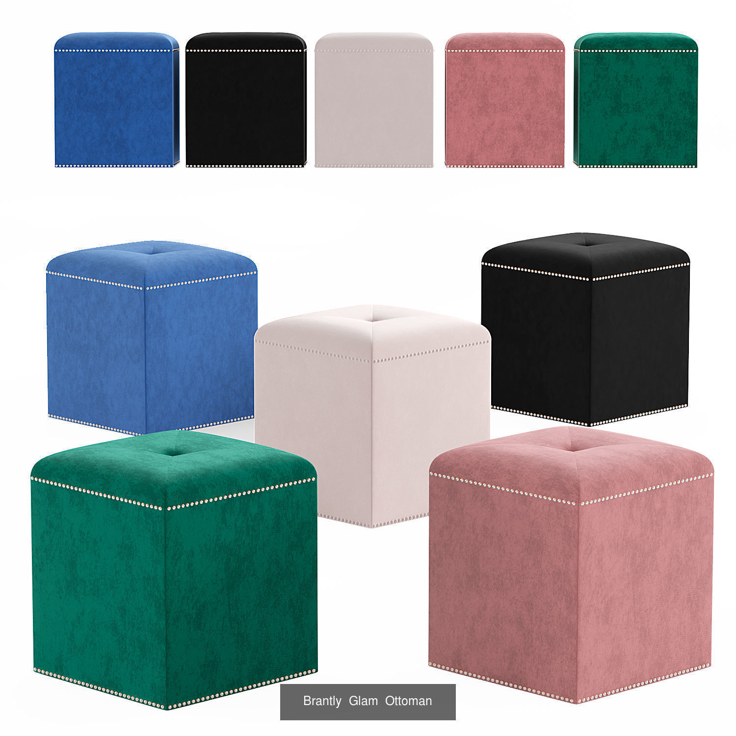  ottoman pouf 3D Model Collection_4