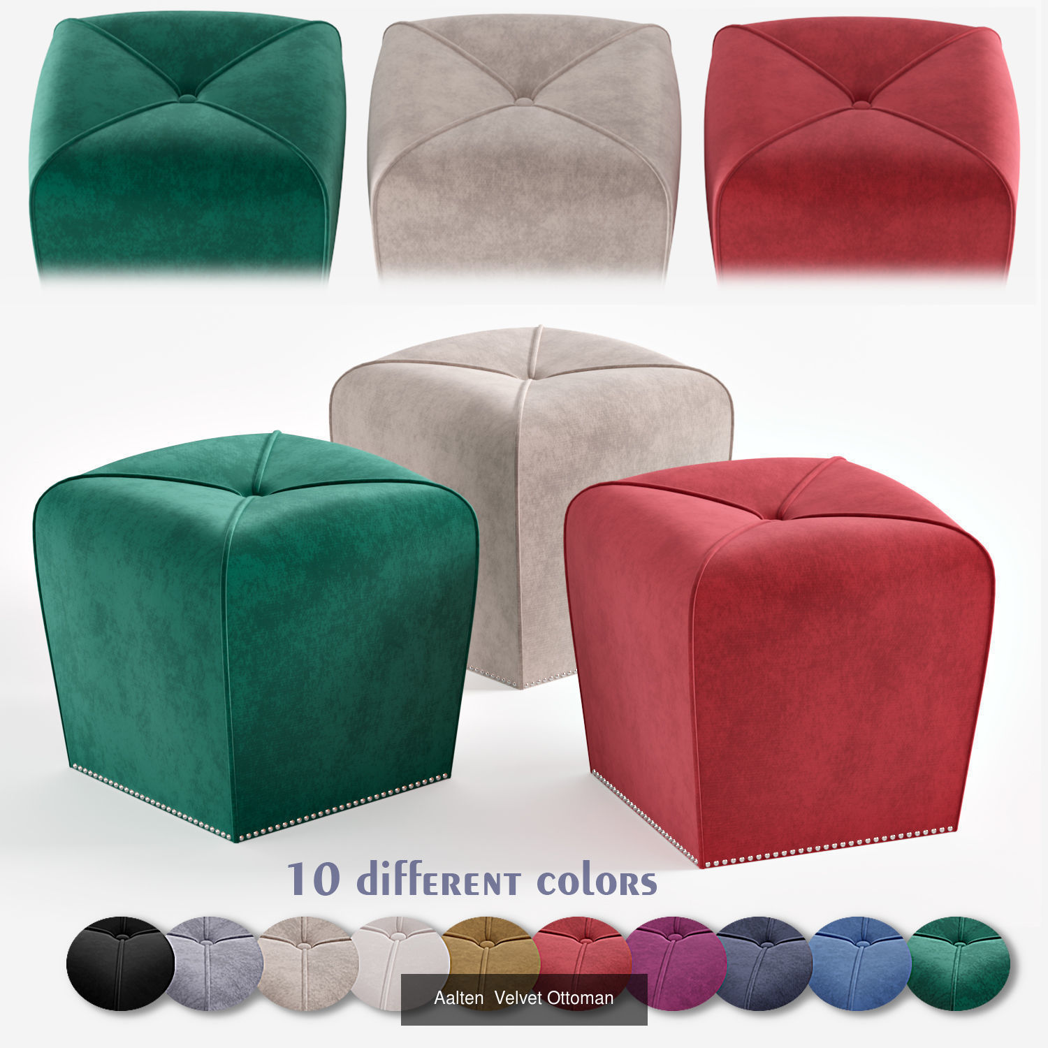  ottoman pouf 3D Model Collection_3