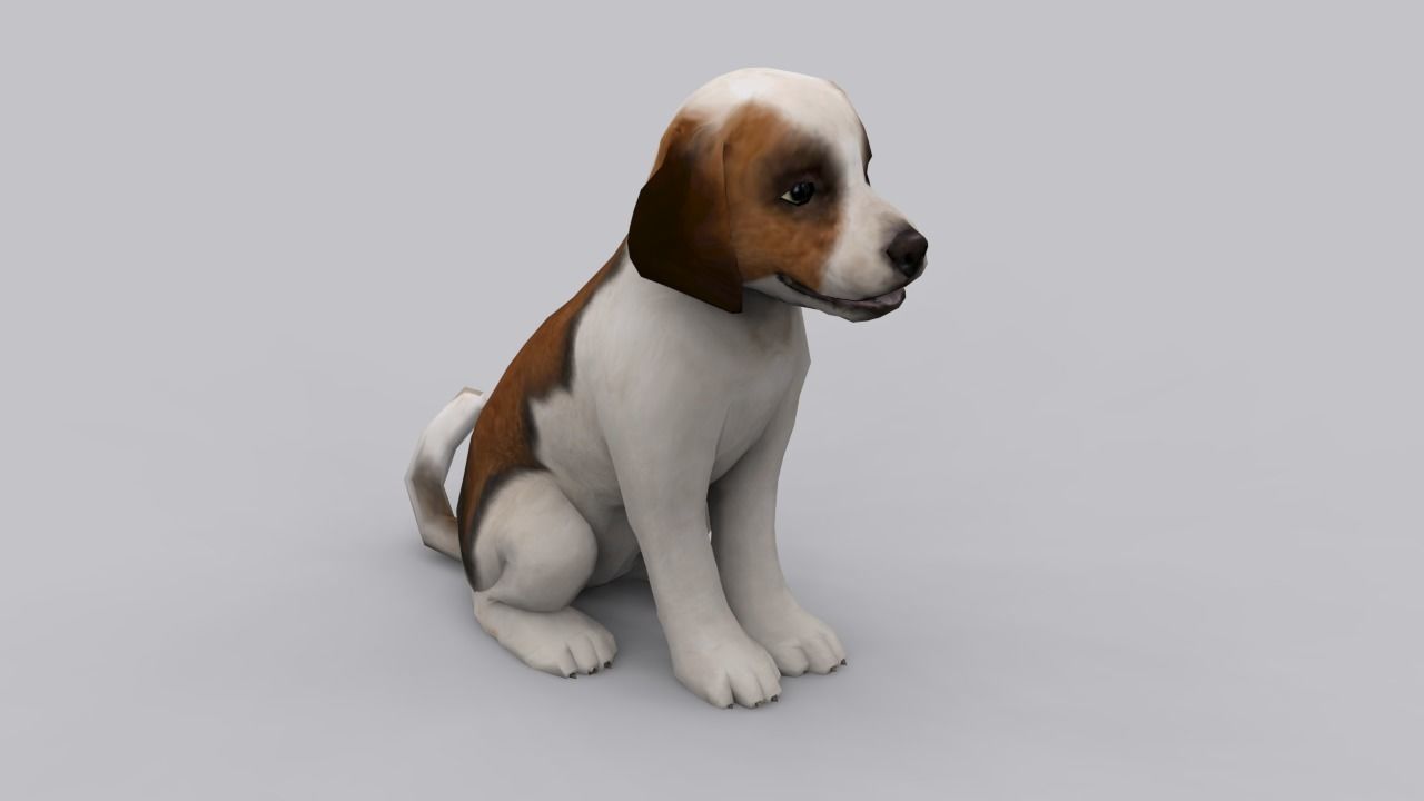 animated dog Low-poly 3D model_3