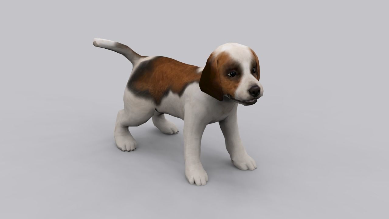 animated dog Low-poly 3D model_2