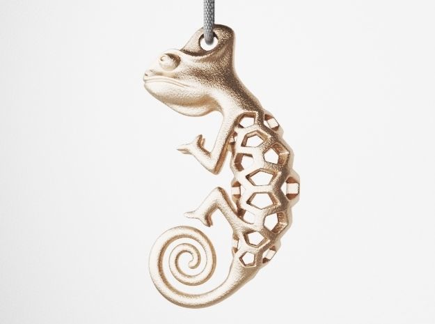Chameleon Pendant 3D print model_3