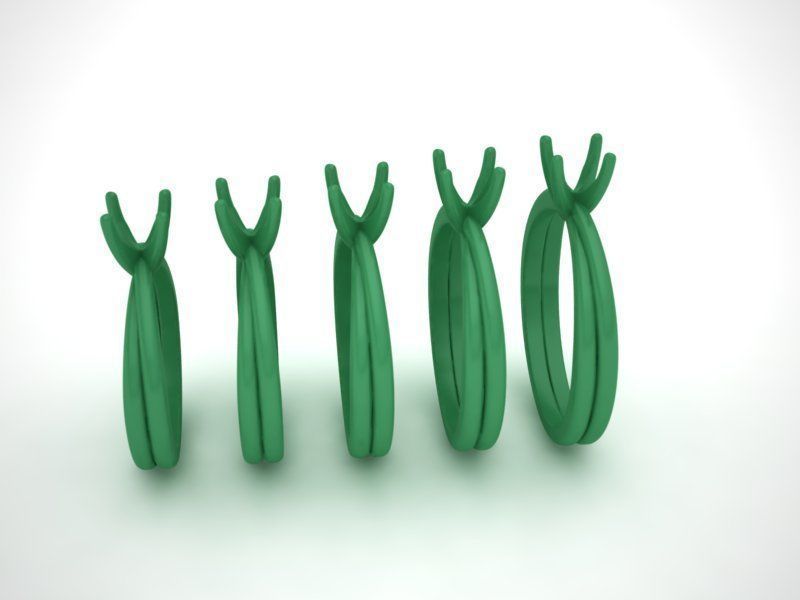 Crossover Engagement ring with 5mm stone 3dmodel 3D print model_17