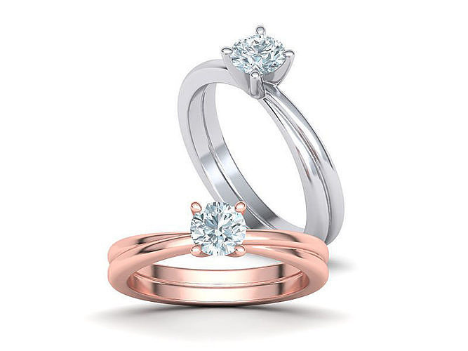 Crossover Engagement ring with 5mm stone 3dmodel 3D print model