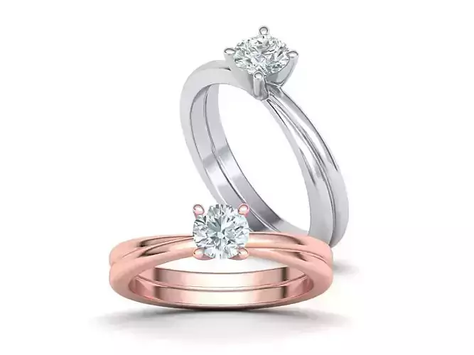Crossover Engagement ring with 5mm stone 3dmodel