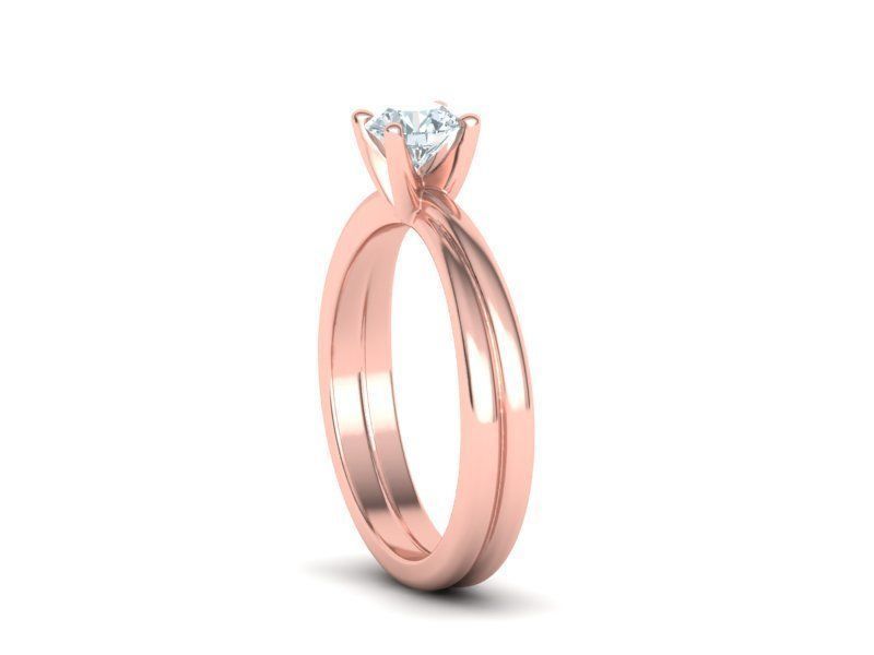 Crossover Engagement ring with 5mm stone 3dmodel 3D print model_5