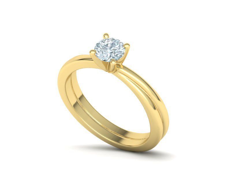 Crossover Engagement ring with 5mm stone 3dmodel 3D print model_13