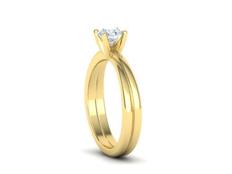 Crossover Engagement ring with 5mm stone 3dmodel 3D print model_7