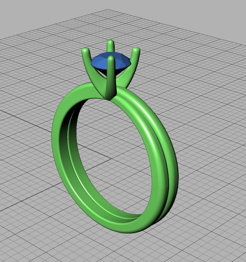 Crossover Engagement ring with 5mm stone 3dmodel 3D print model_15
