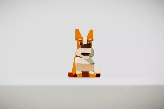 Simple Corgi Low-poly 3D model