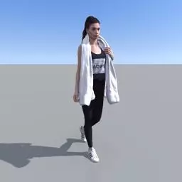 Myriam woman wearing scarf Free 3D model