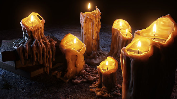 Melted Candles 3D model