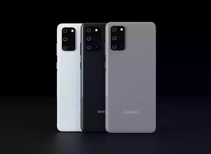 Samsung Galaxy S20 Plus In All Official Colors Low-poly 3D model