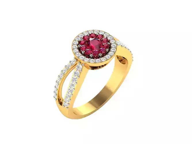 Women solitaire Ruby ring 3dm render detail 