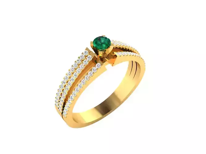 Women solitaire ring 3dm render detail 