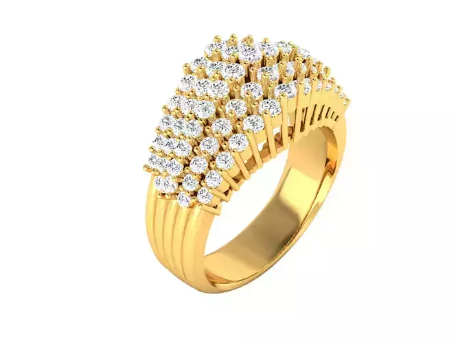 Women Cocktail Band Ring 3dm render detail