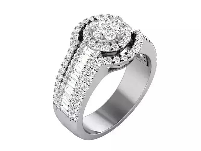 Women Cocktail Band Ring 3dm render detail