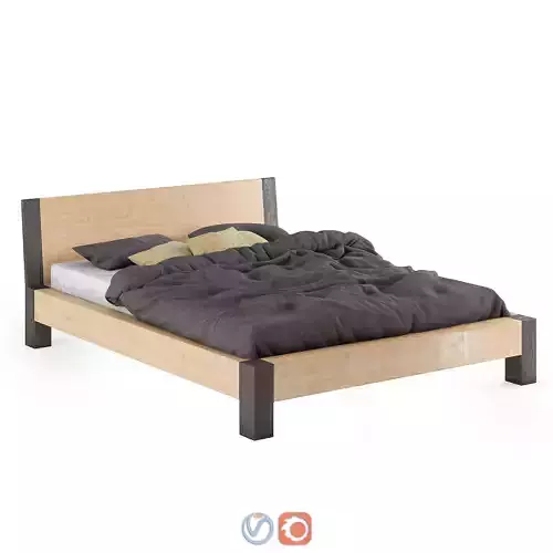 traditional Japanese double bed 3D model