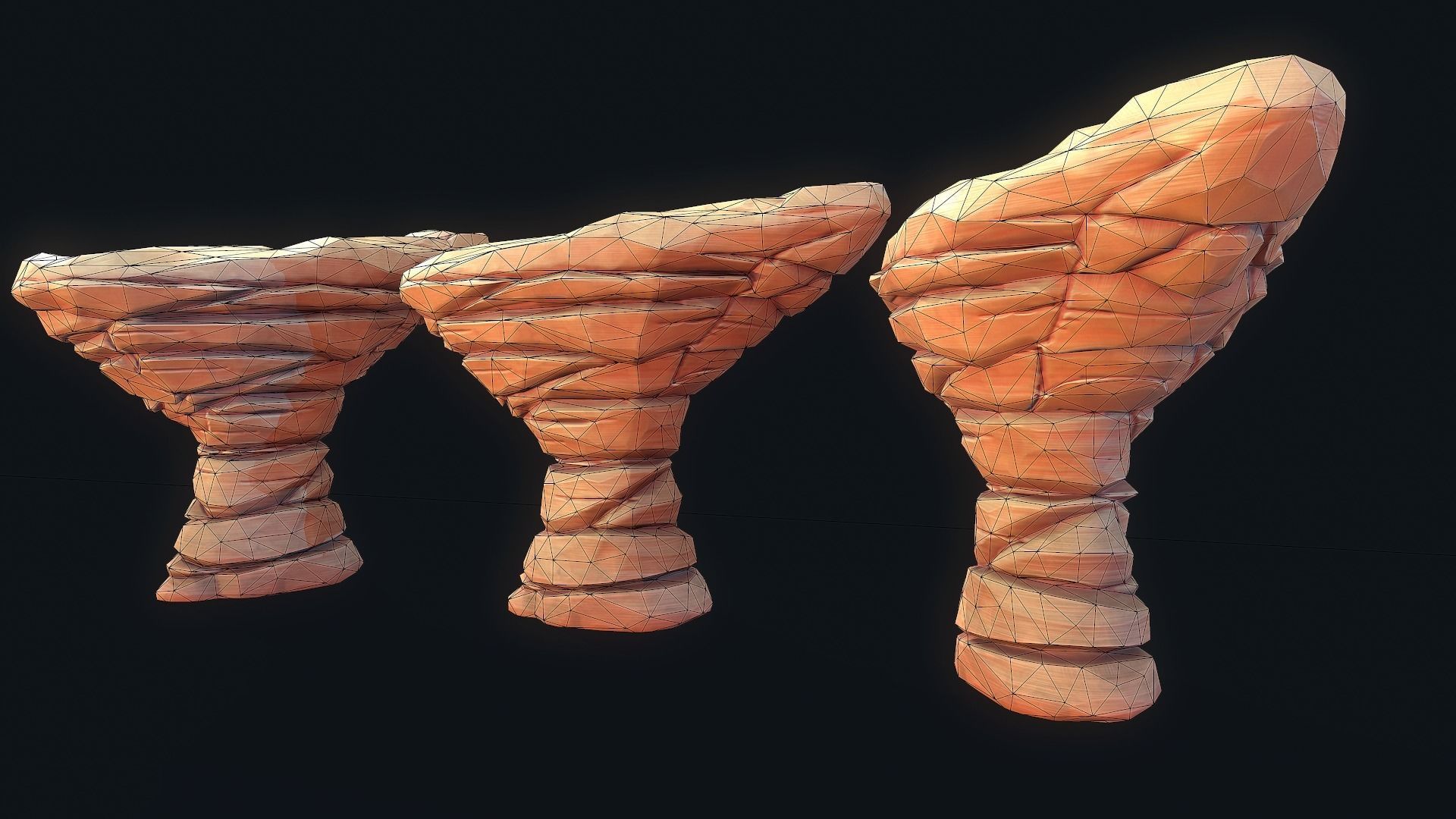 Stylized Desert Rock collection Low-poly 3D model_4