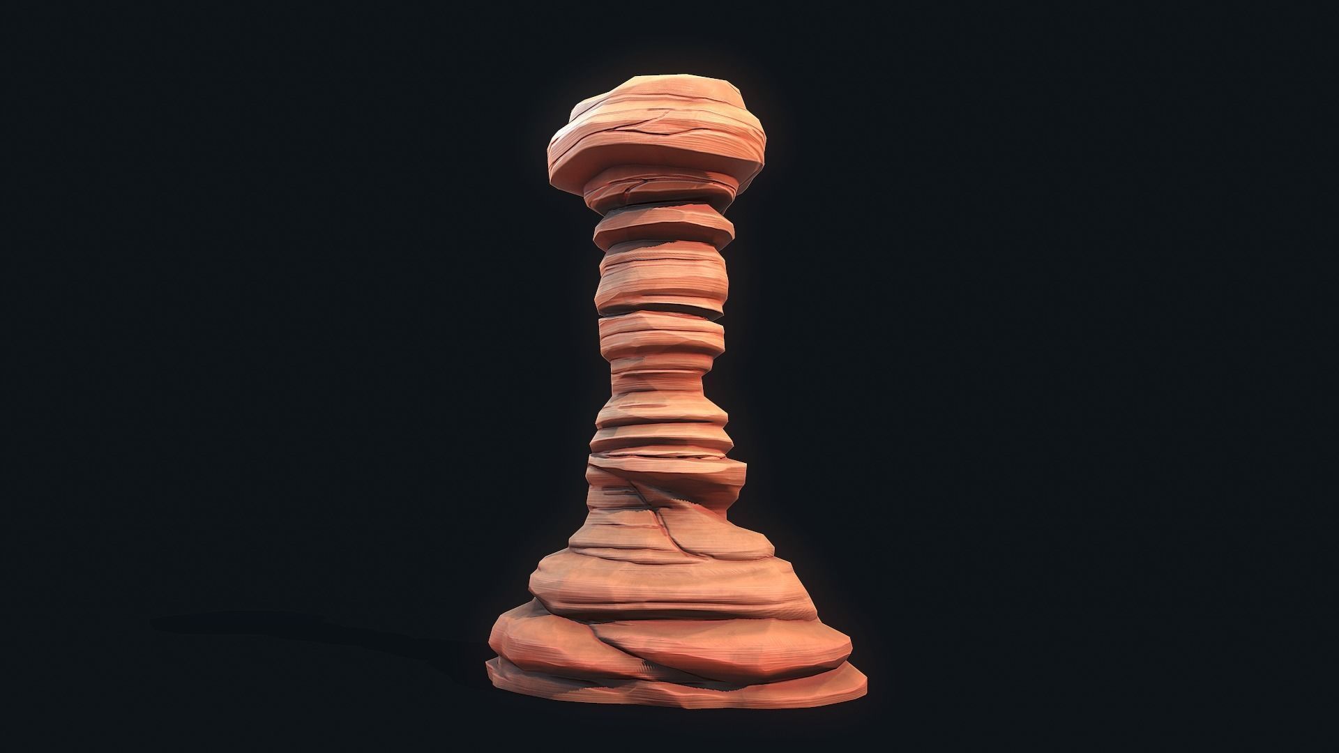 Stylized Desert Rock collection Low-poly 3D model_1