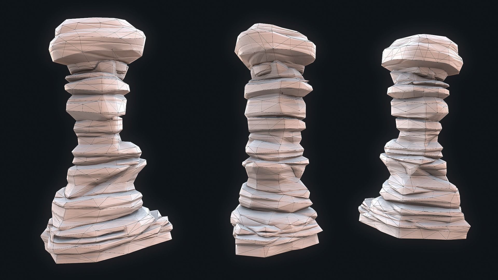 Stylized Desert Rock collection Low-poly 3D model_10