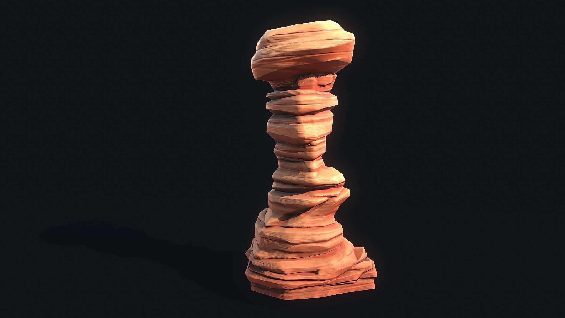 Stylized Desert Rock collection Low-poly 3D model_2