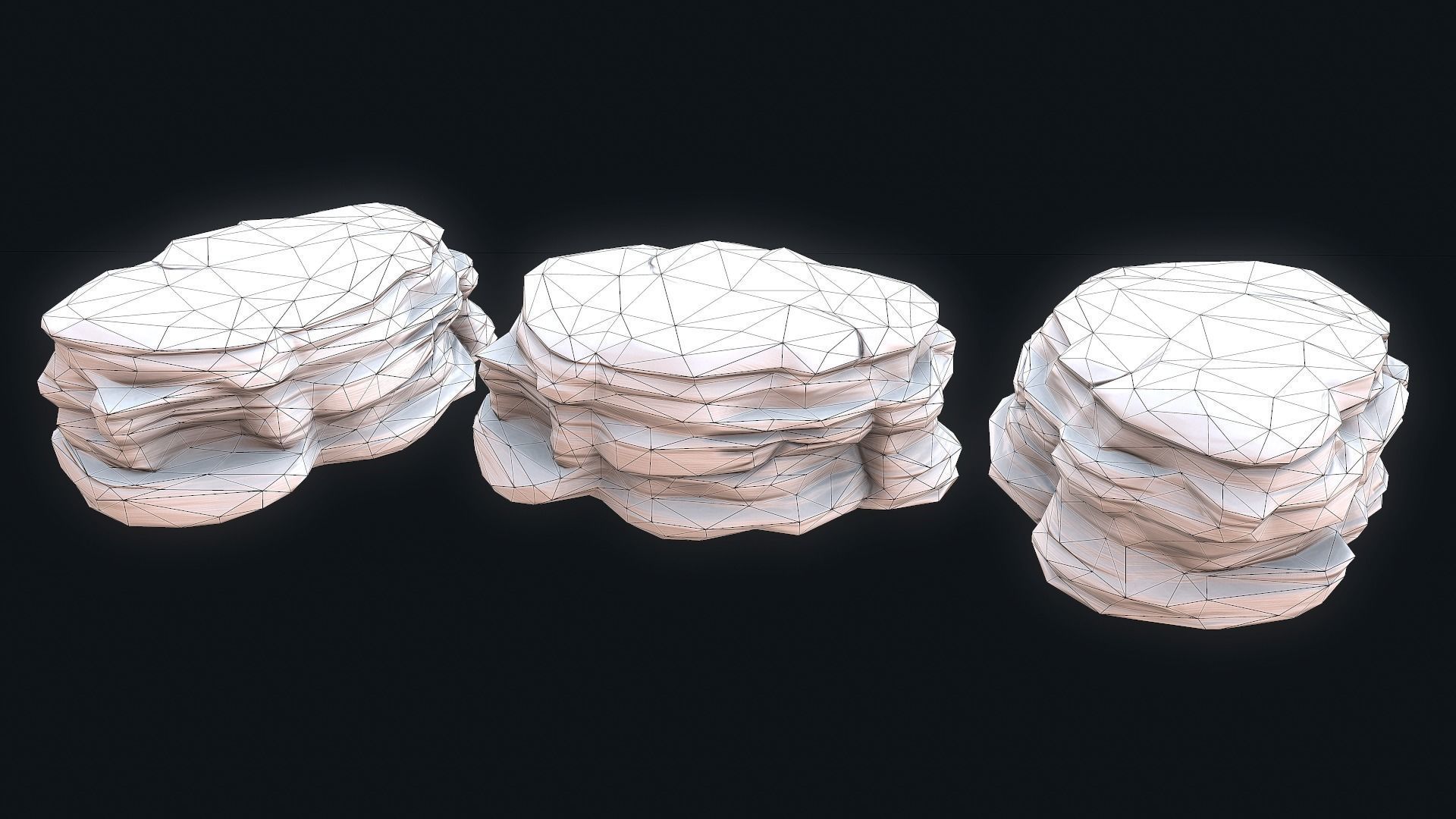 Stylized Desert Rock collection Low-poly 3D model_15