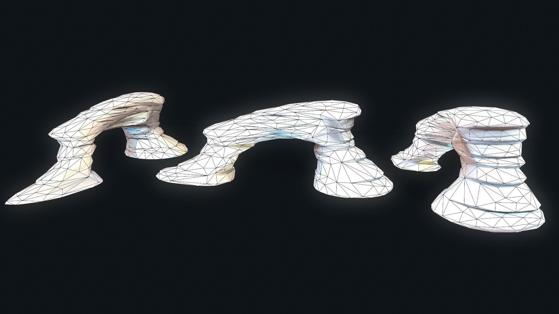 Stylized Desert Rock collection Low-poly 3D model_9