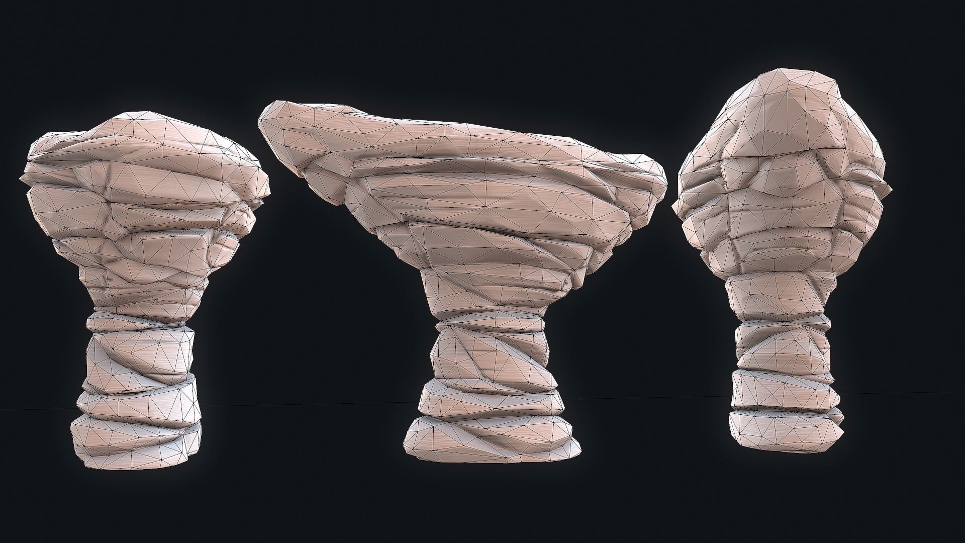 Stylized Desert Rock collection Low-poly 3D model_11